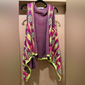 Crazy Train Multicolor Aztec Knit Vest Size Small Great Condition